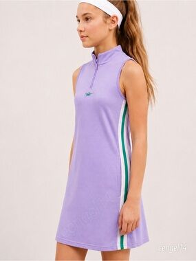 Nike Girls Quarter Zip Tennis Dress Purple Green Sleeveless XL NWT